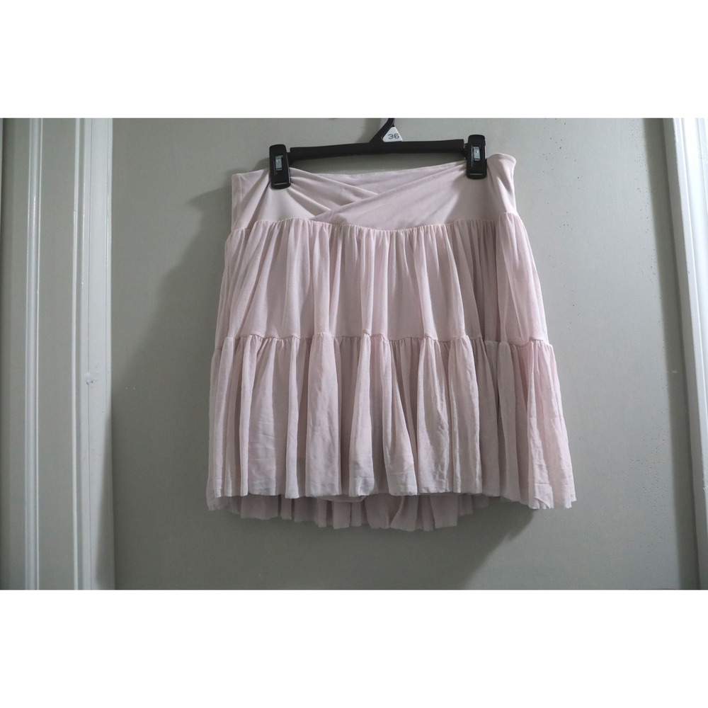 Blogilates Pink Tiered Mesh Skort Plus Size 1X Activewear Ruffle Skirt Built-in